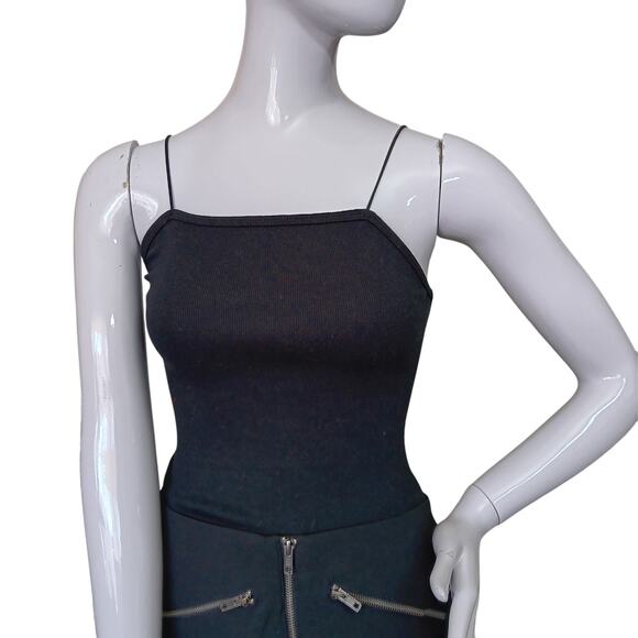 Wild Fable Ribbed Black Bodysuit Size XS Snap Buttons Closure Pullover - Picture 4 of 13
